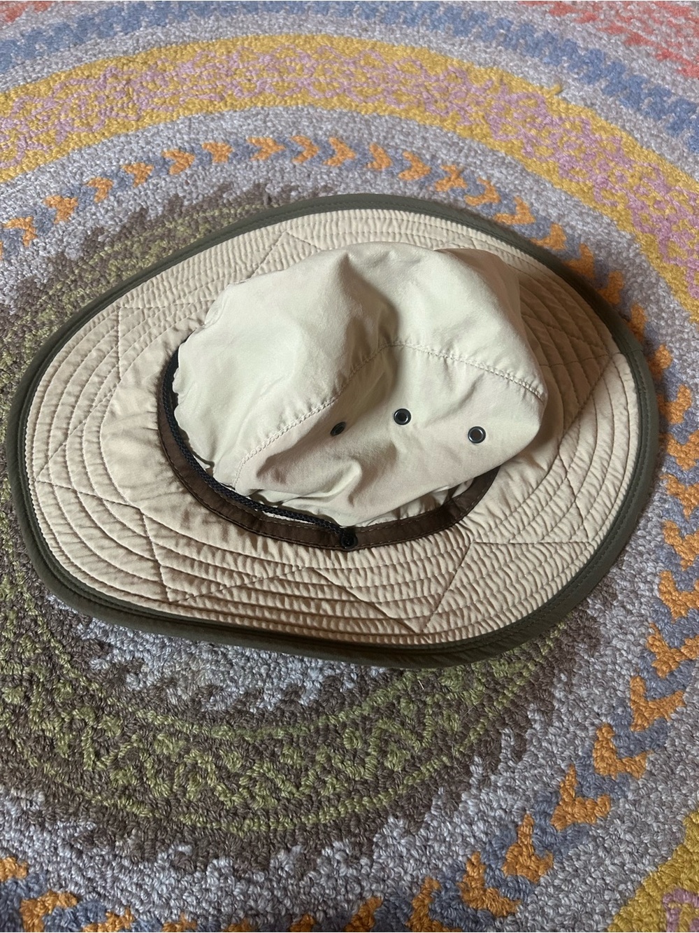 Junior Wide Brim Sun Hat - Cream Bucket Style